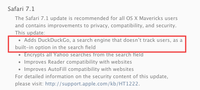 Safari 7.1 - DuckDuckGo is added as a built-in option in the search field