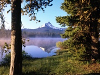 Big Lake at Sunrise, Mount Washington, Oregon, USA