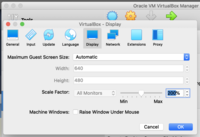 VirtualBox Manager Change Scale Factor