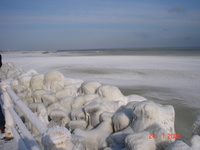 Frozen Black Sea in 2006, Constanta, Romania