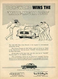 1958 - Borgward Isabella Hugo Hartmann OH Kaltner Wins Mille Miglia Fergus