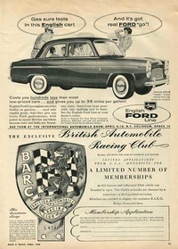 1958 - English Ford Line - Anglia and British Automobile Racing Club BARC