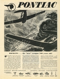 1945 - Pontiac Motor Division - ROCKETS... the "new" weapon 700 years old!