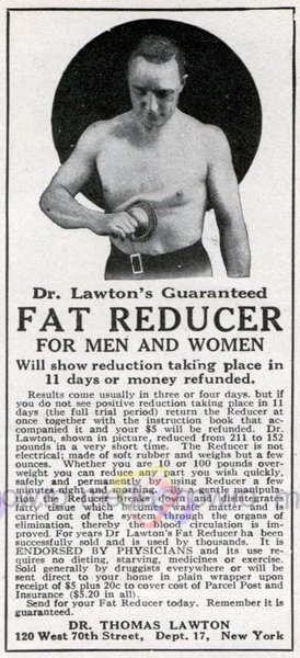 1922 - Dr. Lawton’s Guaranteed fat reducer for man and women