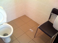 Toilet is occupied? No problem... just sit quietly and wait for your turn =))