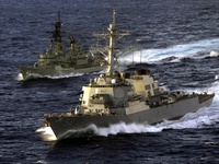 HMAS Brisbane and USS Mc Cain
