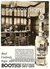 1934 - Booths Gin, Carlton Hotel