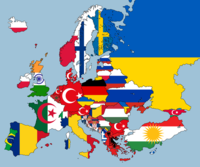 European nations according to second largest nationality within them
