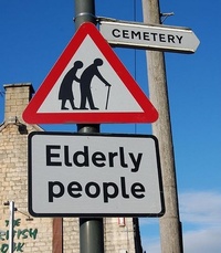 Elderly People going to the Cemetery