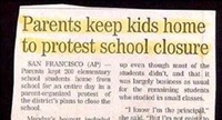 Parents keep kids home to protest school closure